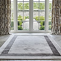 Simla Bordered Starlight Graphite rug