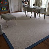 Alternative Flooring Wool Croft rug, blue cotton border