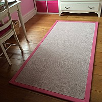Alternative Flooring Wool Croft rug, pink cotton border