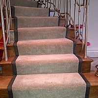 Jacaranda Kasari Velvet Stair Runner. Cotton tape border