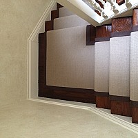 Telenzo Stair Runner. Brown linen tape border.