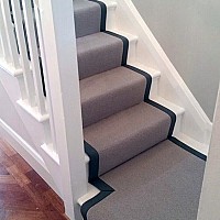 Telenzo Chelsea Cement stair runner with cotton tape border